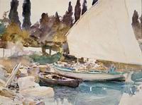 (image for) Handmade oil painting Copy paintings of famous artists John Singer Sargenti's art Boats 1913